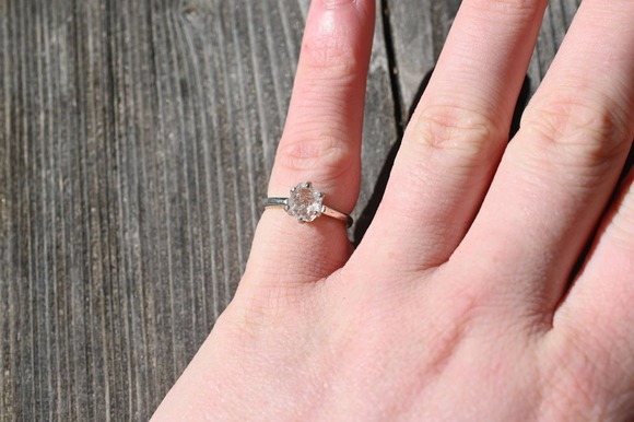 Raw Diamond Engagement Ring, Timeless Wedding Band, Classic Diamond Ring - Picture 5 of 6